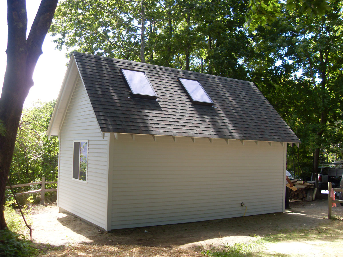 Built writing studio with skylights